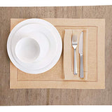 Solino Home 100% Pure Linen Hemstitch Dinner Napkins - 20 x 20 Inch, Beige Set of 4