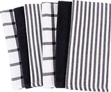 Mixed Flat & Terry Kitchen Towels | Two Sets of 3 18 x 28 Inches | 4 Flat Weave Towels
