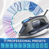 PurSteam Professional Grade 1800-Watt Steam Iron with Digital LCD Screen, 3-Way Auto-Off