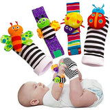 Blige SMTF Cute Animal Soft Baby Socks Toys Wrist Rattles and Foot Finders