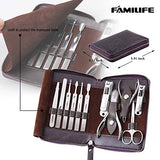 FAMILIFE L01 11 in 1 Stainless Steel Manicure Set with Box