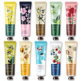 10 Pack Plant Flower Fragrance Hand Cream with Shea Butter and Natural Aloe Vera, Family Travel Moisturizing Hand Cream Set For Women and Men