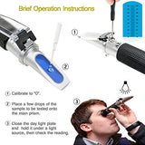 Brix Refractometer with ATC, Dual Scale - Specific Gravity & Brix, Hydrometer in Wine