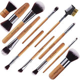 EmaxDesign 12 Pieces Makeup Brush Set Professional Bamboo Handle Premium