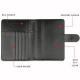 GDTK Leather Passport Holder Cover Case RFID Blocking Travel Wallet (Black)