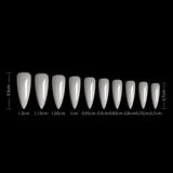 MEGIOR Aryclic Nail Tips,500pcs Stiletto Nail Tips Natural White,Almond Nail Tips Full Cover Long Fake Nail Tips,Acrylic Artificial False Nail Tips with Case 10 Sizes,DIY Nail Art,Nail Salon,Home Use