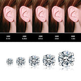 5 Pairs Stud Earrings Set, Hypoallergenic Cubic Zirconia 316L Earrings Stainless Steel CZ