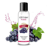 Climax Water Based Grape Flavored Natural Lube, 4oz Kissable Non Sticky Slippery