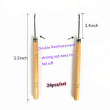 ZZRRYY 24 pcs Micro Pulling Needles Kit for Micro Ring Link Hair Extensions, Pretipped I tip Hair and Feather Hair Extensions: (Premium Pulling Needles 24 pcs)