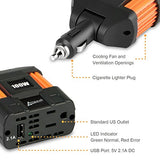 Ampeak 100W Car Power Inverter DC 12V to 110V AC Converter with 2.1A USB Car