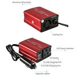 Foval 150W Car Power Inverter 12V DC to 110V AC Converter with 3.1A Dual USB Car