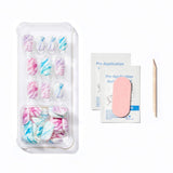 PopSockets: 30 Gel Nails and Matching PopGrip with Swappable Top for Phones and Tablets - Unicorn Marble Spectrum