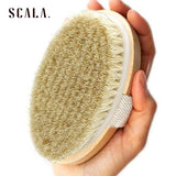 Wet and Dry Body Brush Exfoliator - Soft Bristle Brush Naturally Exfoliates Dead Skin