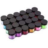 Acrylic Powder, QIKI 24 Colors Nail Acrylic Powder Sets Art Tips UV Gel Powder Design Decoration 3D Manicure