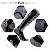 WEIERYA Ski Socks 2 Pairs Pack for Skiing, Snowboarding, Cold Weather, Winter