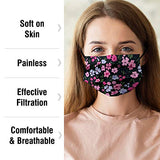 WeCare Disposable Face Mask Individually Wrapped - 50 Pack, Floral Print Flower Masks