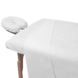 3-Piece White Massage and Spa Fitted Sheets for Portable Tables, Premium Quality Preferred by Professionals in Massage and Spa Industry, 190 Thread Count Percale by Atlas