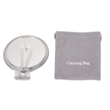 Compact Folding Hand Held Mirror/Tabletop Makeup Mirror with Two Sides of 15X Magnification & True View / 5 Inches Round Travel Mirror