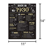 90 Years Ago Birthday Party Decorations 11 x 14 90th Poster Card Sign Wedding Anniversary