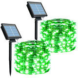 St. Patrick's Day Outdoor Solar String Lights, 2 Pack 33Feet 100 Led Solar Powered