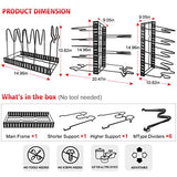 Pot Rack Organizers, G-TING 8 Tiers Pots and Pans Organizer, Adjustable Pot Lid Holders