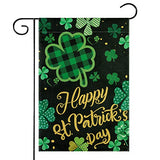 Unves St Patricks Day Garden Flag 12.5"x18" Vertical Double Sided, Shamrock Happy