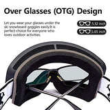 Ski Snow Goggles Over Glasses for Men Women with OTG&Anti Fog Lens