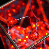 BOHON Fairy String Lights 10 ft 40 LEDs Red Heart Shaped Twinkle Fairy Lights