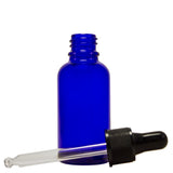30 ml (1 fl oz) Cobalt Blue Glass Bottle with Glass Dropper (12 Pack)