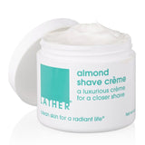LATHER Almond Shave Crème, 4 Ounce Jar