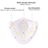 chic style UV Nail Lamp Dryer, 110W LED Nail Curing Lamp Light with Smart Memory Function for Gel Nails Toe Nail Curing All Manicure Gel Polish Art