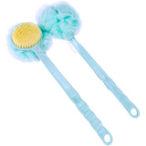 bretoes 2 Pack Shower Brush Sponge Loofah 2 in 1 Body Scrubber Exfoliating Shower Ball (A, Blue)