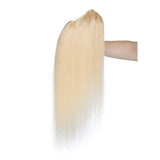 SEGO Jaw/Claw Clip Ponytail Extension Human Hair Clip in Ponytail Hair Extensions Pony Tails Hair Extensions 100% Real Remy Hair Long Straight For Women #613 Bleach Blonde 18 Inch 115g