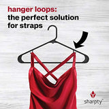 Sharpty Plastic Hangers Clothing Hangers Ideal for Everyday Standard Use (Black, 20 Pack)