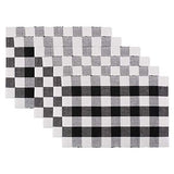 DII Buffalo Check Collection Classic Tabletop, Placemat Set, 13x19, Black & White 6 Count
