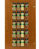 SimpleHouseware Spice Gripper Clips Strips Cabinet Holder - 4 Strips, Holds 20 Jars, Black