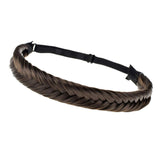 TOECWEGR Fishtail Hair Brai 9 Strands Synthetic Hair Braid Headband Classic Thick Braided Elastic Multicolor Shape Ladies Beauty headdress (4A)