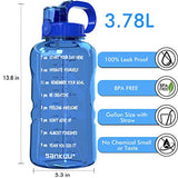 SANKUU Large 1 Gallon/128oz Gallon Water Bottle Motivational with Time Marker