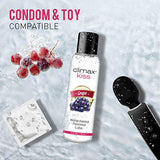 Climax Water Based Grape Flavored Natural Lube, 4oz Kissable Non Sticky Slippery