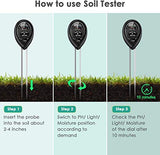 Soil pH Meter, 3-in-1 Soil Moisture/Light/pH Tester and Humidity Meter for Gardening