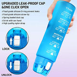 32oz Leakproof Water Bottle with Time Marker & Straw lid to Ensure You Drink Enough