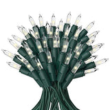 Prextex 100-Count Clear Green Wire Christmas Light Set Christmas Decorations