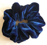 Royal Blue Velvet Scrunchies-Regular - Made in the USA