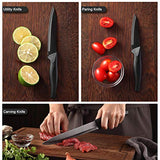 Wanbasion 6 Pieces Matte Black Titanium Plated Knife Set Stainless Steel Forged