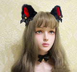 Fxaelian Animal Anime Cute Wolf Bear Cat Dog Ears Headband with Bells Bows