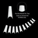 krofaue 1000PCS French Style False Nails Tips Half Cover Acrylic Gel Fake Tip With Box for Nail Art Salons and Home DIY (Natural+Clear)
