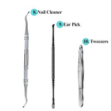 Ivandar 10 Pcs Manicure and Pedicure Personal Care Set,Professional 304 Stainless Toenail Clippers for Ingrown Toenails,Premium Rubber Handle Handy Toenail Trimmer Come with Luxury Gift Box