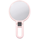 Vtrem 15X 1X Magnifying Makeup Mirror Double Sided Handheld Mirror with Magnification Portable Folding Vanity Mirror with Stand for Home Travel, Pink