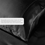 Satin Sheets Twin [3-Piece, Black] Hotel Luxury Silky Bed Sheets - Extra Soft 1800