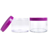 Beauticom 4 oz. (120g /120ML) (Quantity: 6 Packs) Thick Wall Round Leak Proof Clear Acrylic Jars with PURPLE Lids for Beauty, Cream, Cosmetics, Salves, Scrubs